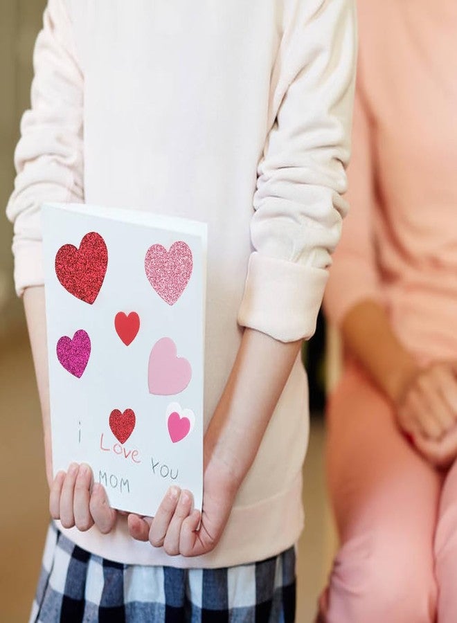 HSONAIGEE 400 Pieces Valentine Foam Heart Stickers Self Adhesive Glitter Heart Shaped Stickers for Adults DIY Crafts Valentine Decoration Supplies - Image 4